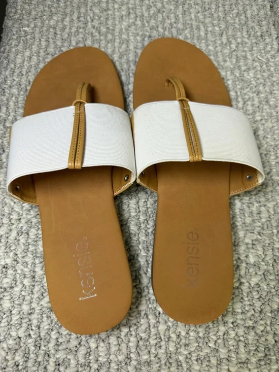 kensie Flip-Flop Sandals in white and, coastal-resort style Women size 9 - Picture 2 of 7
